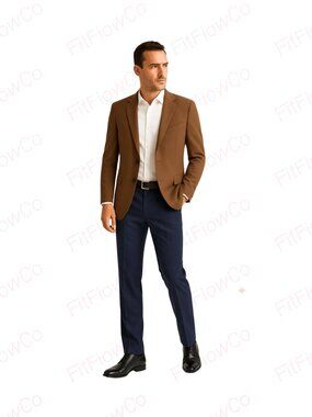 Jos. A. Bank 100% Wool Tailored Fit Blazer 46L Traveler’s Collection Tan Jacket